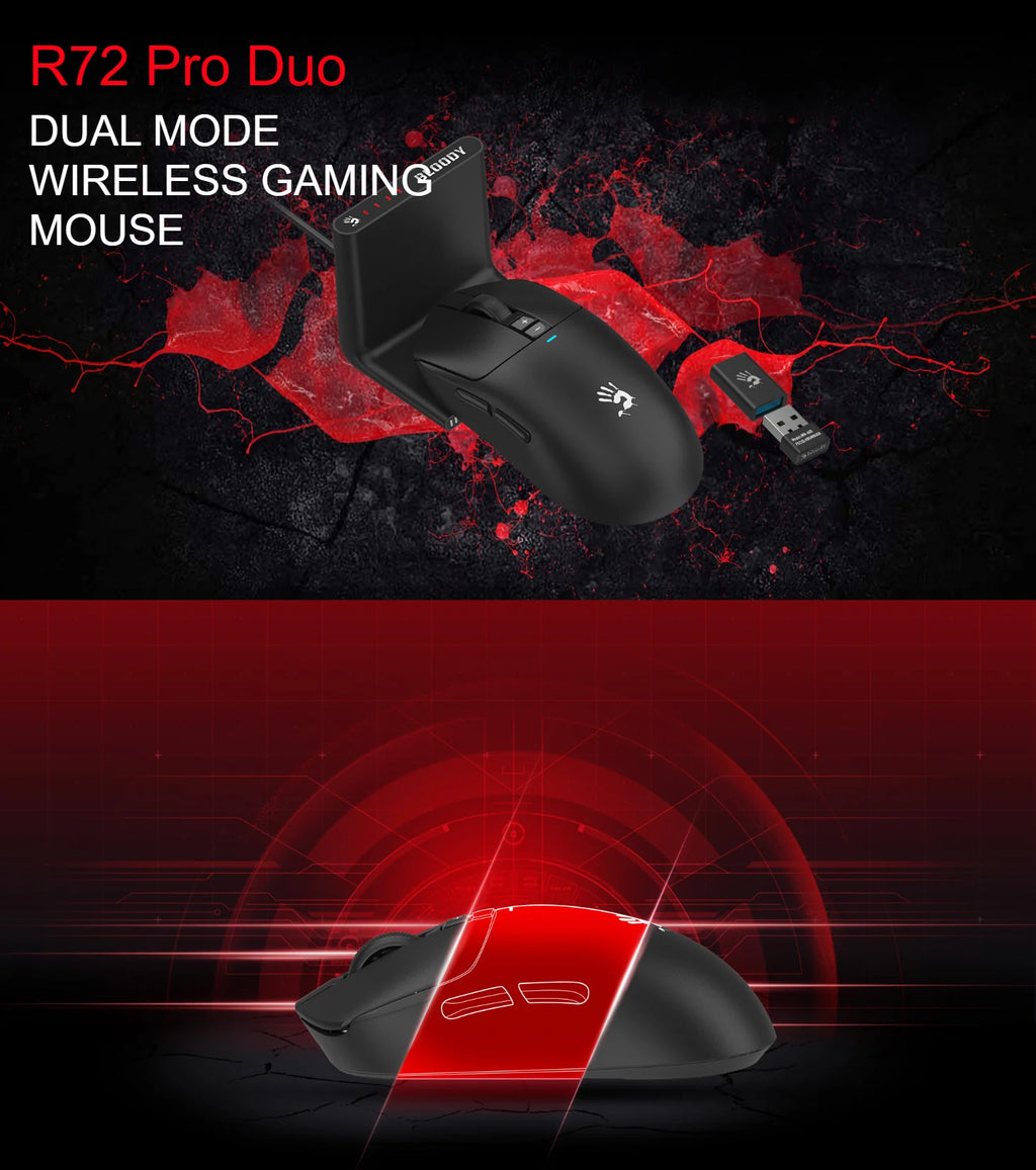 Bloody R72 Pro Duo Dual Mode Wireless Gaming Mouse