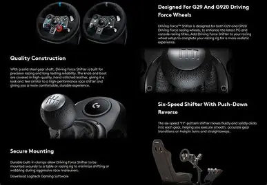 Logitech Driving Force SHIFTER (DE9)- For G29, G920, and G923