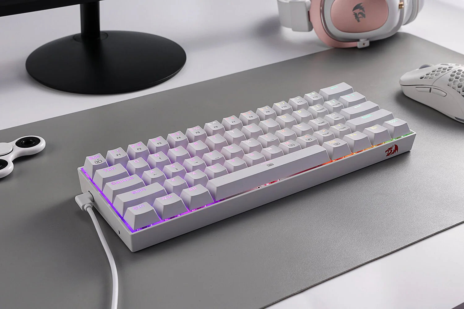 Redragon K630W Dragonborn RGB Mechanical Gaming Keyboard (White)